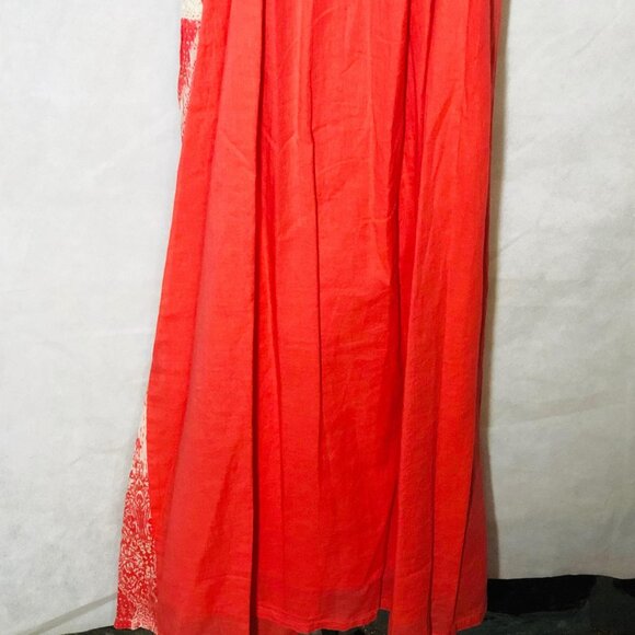 Half Moon Maxi Dress  Pink Knit Graphic Sleeveless Cotton Medium READ - Picture 10 of 10